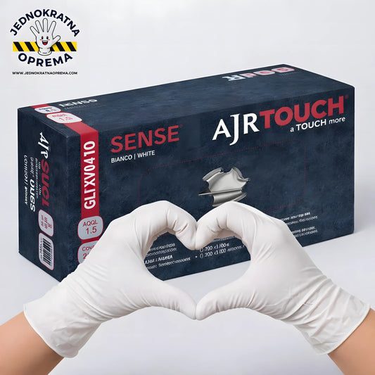 BELA LATEKS RUKAVICA SA PUDEROM - 100KOM.