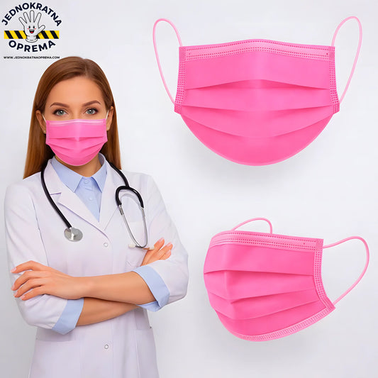JEDNOKRATNE MASKE PINK - 50KOM.