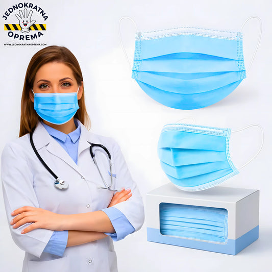JEDNOKRATNE MASKE PLAVE - 50KOM.